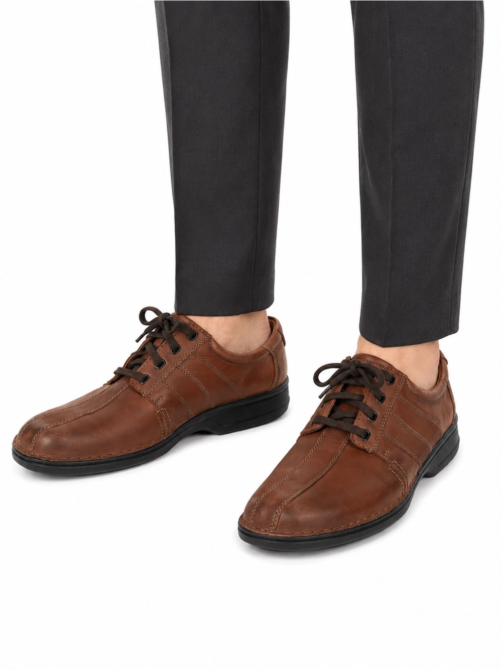 Size 10.5 Clarks Collection Men’s Touareg Vibe Brown Leather Oxford Dress Shoes